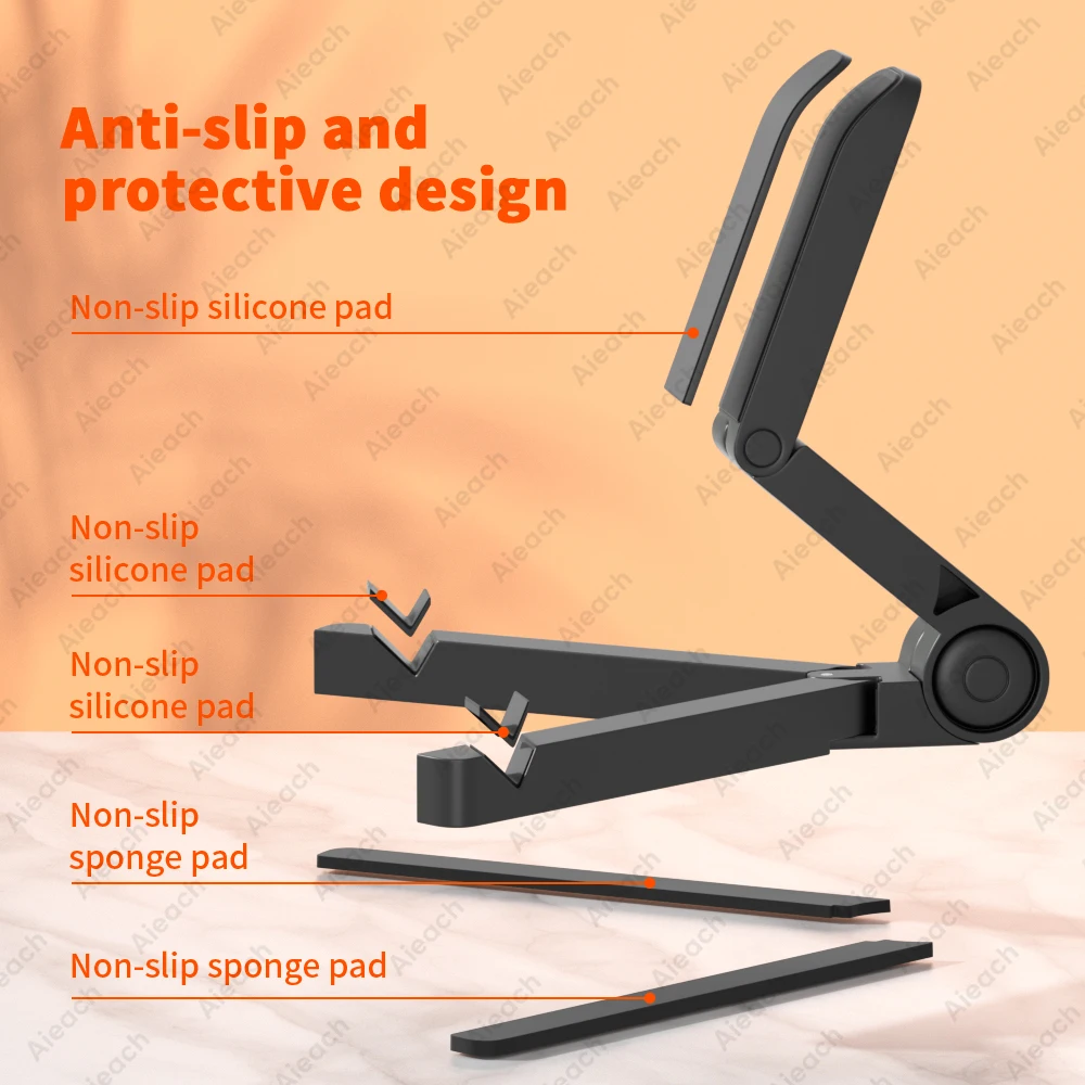 Adjustable Foldable Phone Tablet Stand, 180° Rotatable Desktop Holder for 4.7-12.9