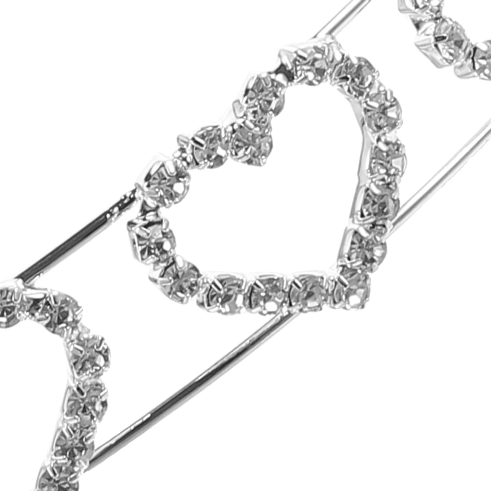 

Rhinestone Headband with Hearts Rhinestones Girls Double Layer Metal Hairband for Women