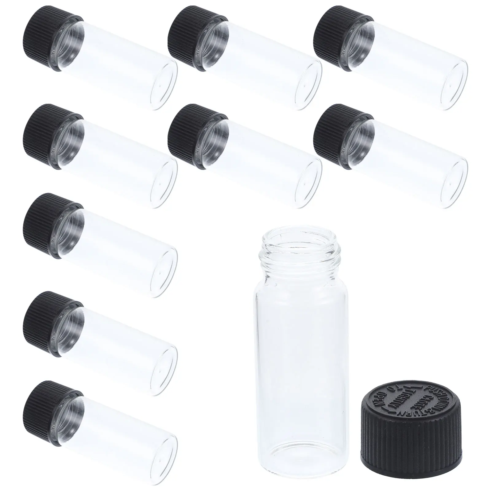 

12pcs Glass Bottles With Screw Caps Transparent Containers Leakproof Empty Vials For Makeup Skincare Travel