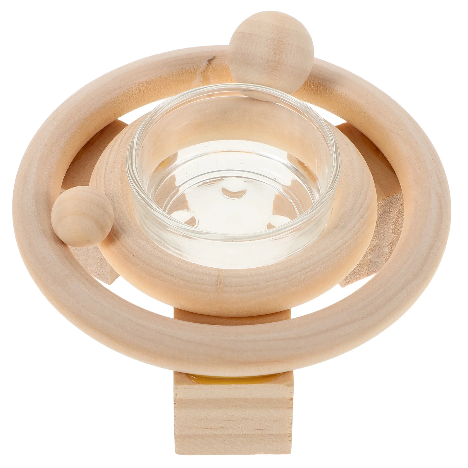 

Solar System Wooden Holder Beige Stand Home Decor Centerpiece Tealight Candlesticks Table Top Educational Gift