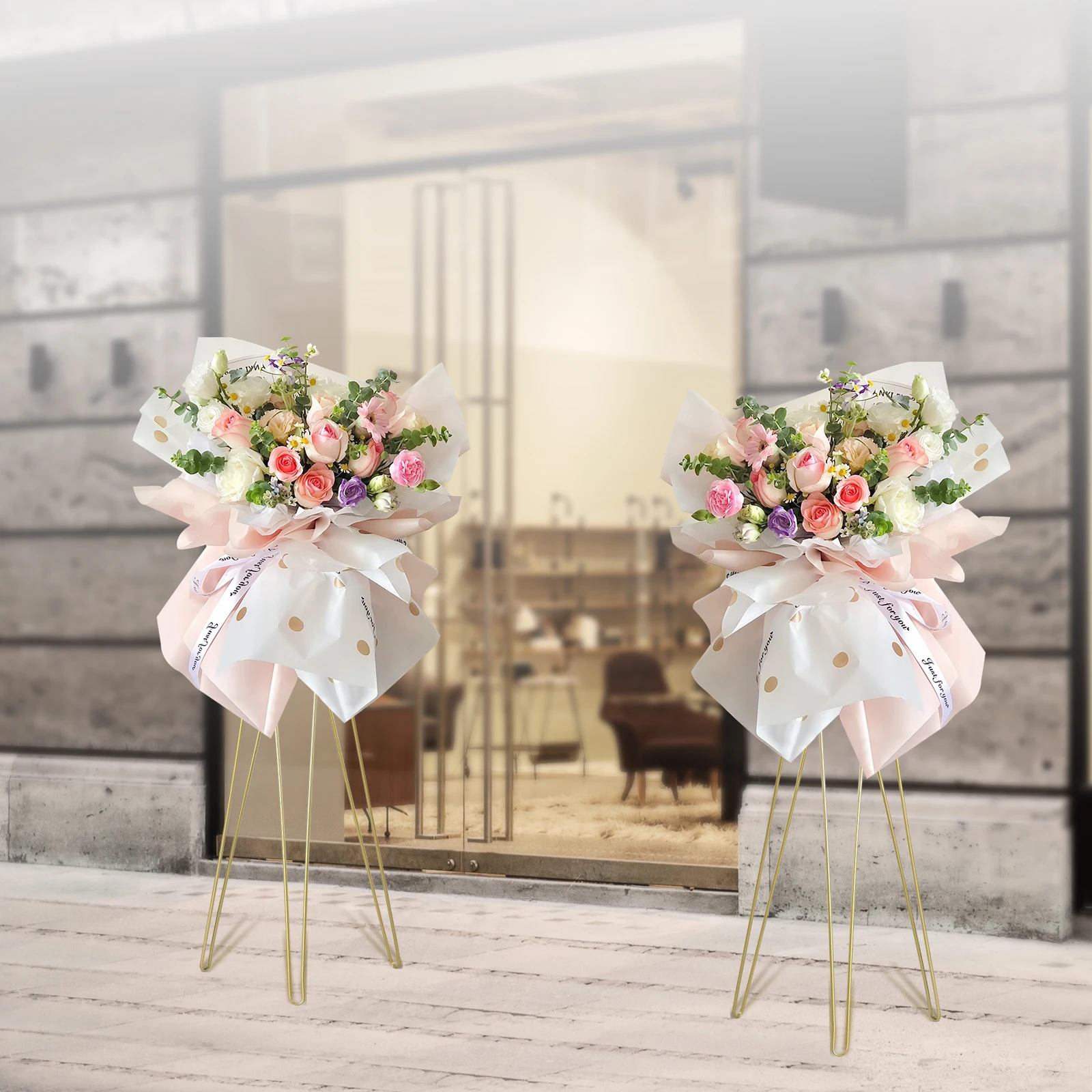 

Wedding Flower Stand Set of Two, Strong and Durable Gold Crown Design, Holds Flowers, Desserts, or Vines, Ideal for Parties and