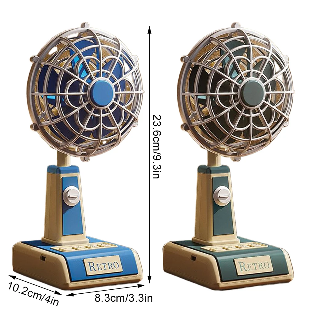 مروحة مكتب هادئة محمولة على سطح الطاولة، مروحة صغيرة شخصية عتيقة للمنزل والسفر والمدرسة والمطبخ واستخدام السيارة