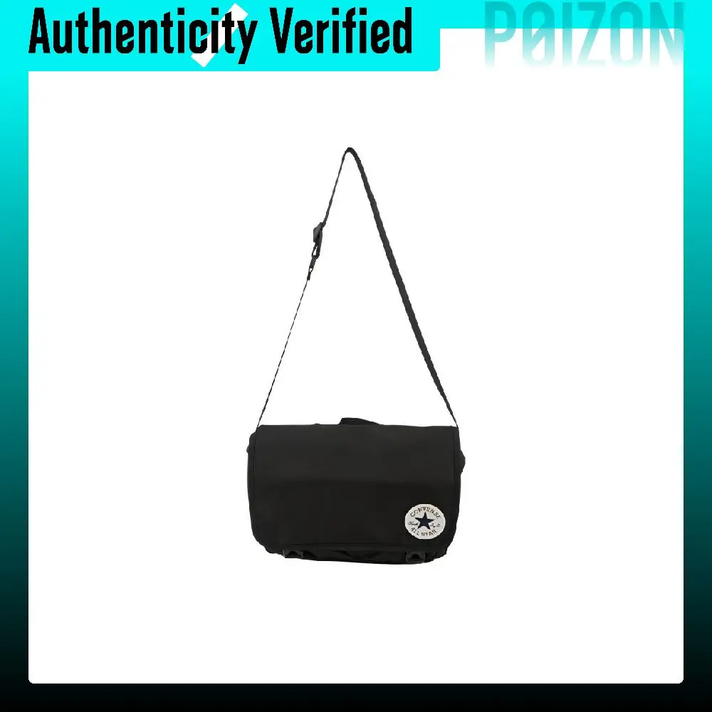 Converse Polyester Messenger Bag, Shoulder Bag, Crossbody Bag Unisex Black UA5802-023