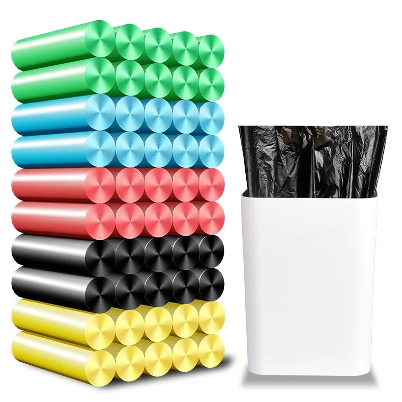 5 Rolls 1 Pack 100Pcs Disposable Household Trash Bag Kitchen Storage Cleaning Garbage Waste Plastic Bag