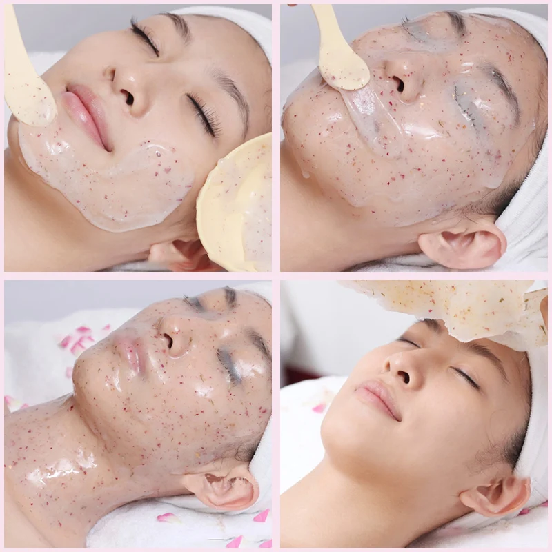 Mascarilla hidratante para salón de SPA, máscara de gelatina suave en polvo para el cuidado de la piel Facial, blanqueamiento, colágeno rosa, Peel Off, gelatina Facial de goma DIY