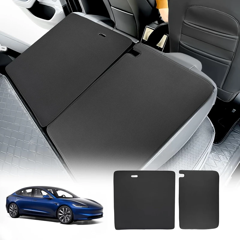 For Tesla Model 3 Highland Rear Seat Back Cover Leather Second Row Seats Rear Backrest Protector Mat Car Interior Anti Kick Pads