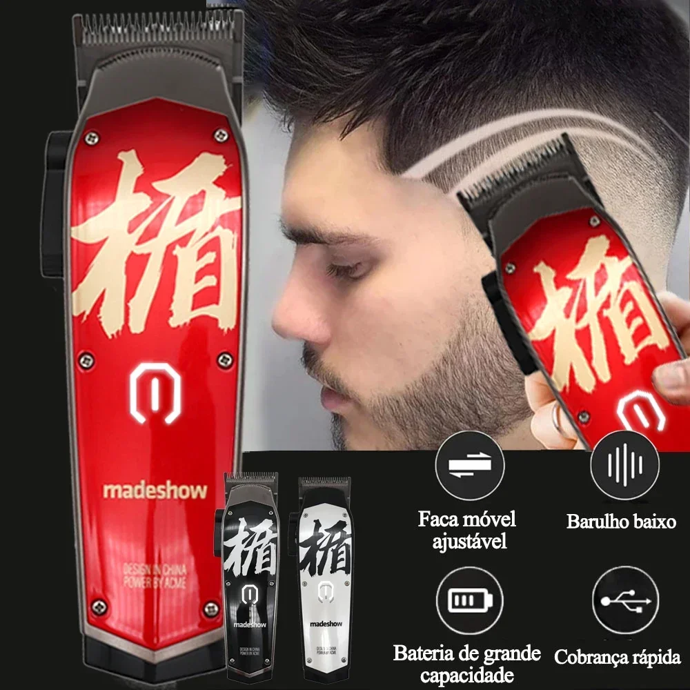 Madeshow M10+ Professional Hair Cutting Machine Barber 0mm Bald Head Trimmer 2200mAh 7000 RPM Finishing Hair Clipper for Man