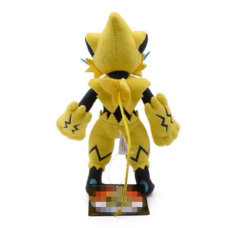 25cm Kleines Zeraora Plüschtier - Gelbes Elektrisches Pokémon, Donnerkatze Stofftier mit Blitzdesign – Detail 8