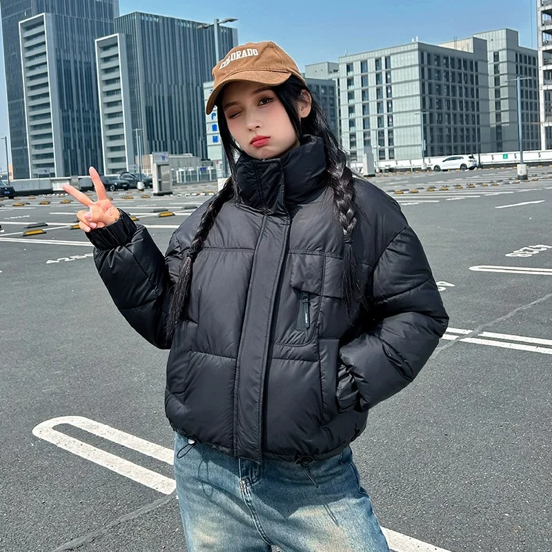 Winter Warm Thick Short Parkas Women Casual Korean Stand Collar Cotton Padded Coat Female Zipper Down Cotton Jacket Outerwear