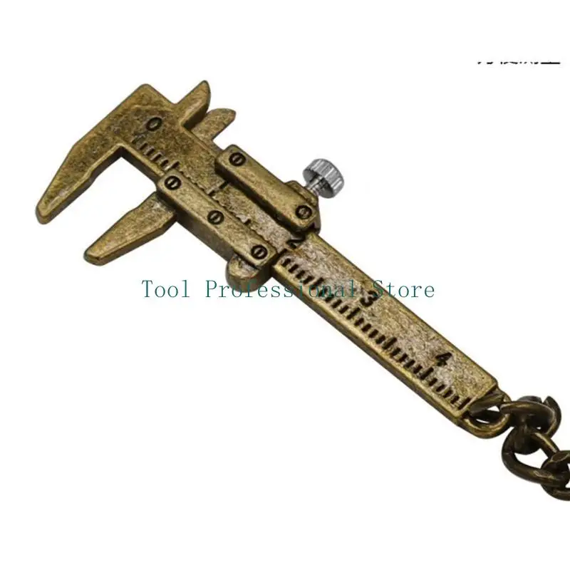 57qf Zinc Alloy Keychain Handy Tool Mini Vernier Caliper Straight Toothchain