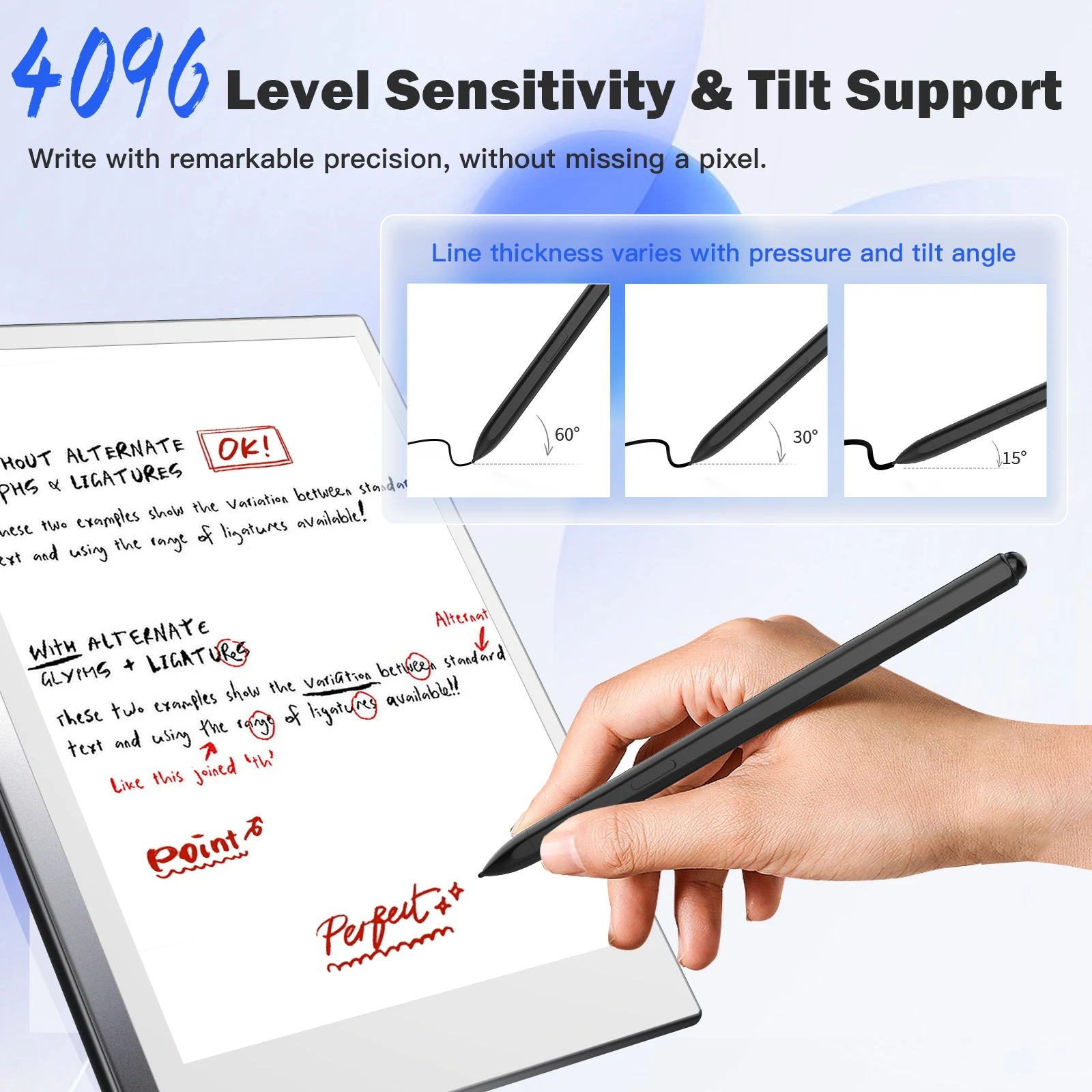 TiMOVO Magnetic Remarkable 2 Pen with Eraser, EMR Stylus Digital Pen Marker Plus with 4096 Sensitivity & Palm Rejection & Tilt