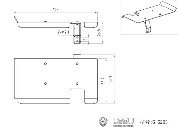 LESU für 1/14 LKW-Modell, Metallspielzeug, Fh16-Zubehör, G-6203, Leitplankenelement, LKW-DIY-Zubehör, Spielzeug – Detail 5