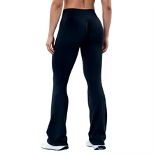 Legging Flared Seamless Tummy Control Scrunch Sportswear Pro - Black