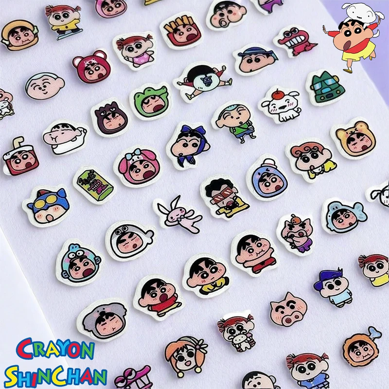 Crayon Shin-chan Cartoon Pvc Stickers Anime Figure Cute Graffiti Decals Stickers Phone Envelope Laptop Decor Stickers Kids Toys