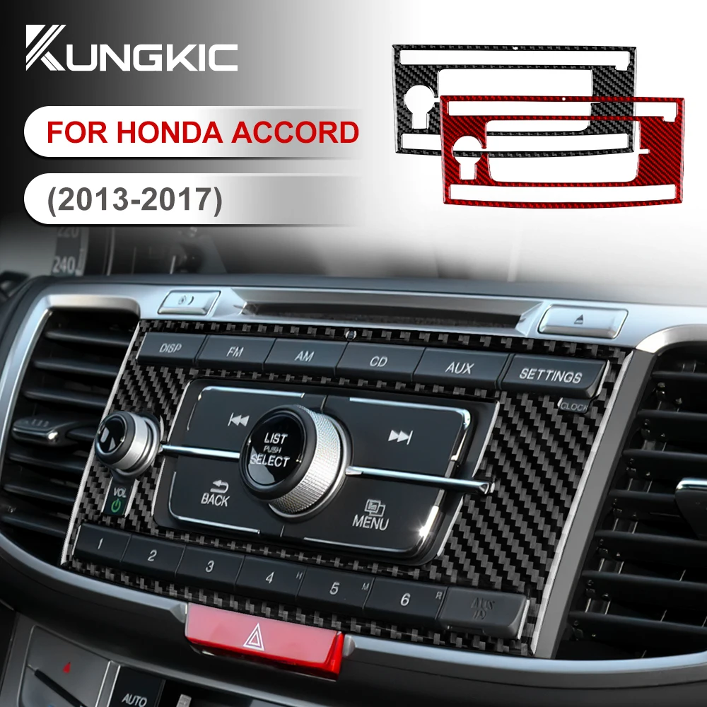 

Car Central CD Frame Real Soft Carbon Fiber Sticker for Honda Accord 2013 2014 2015 2016 2017 Interior Trim Accessories