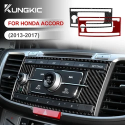 Car Central CD Frame Real Soft Carbon Fiber Sticker For Honda Accord 2013 2014 2015 2016 2017 Interior Trim Accessories