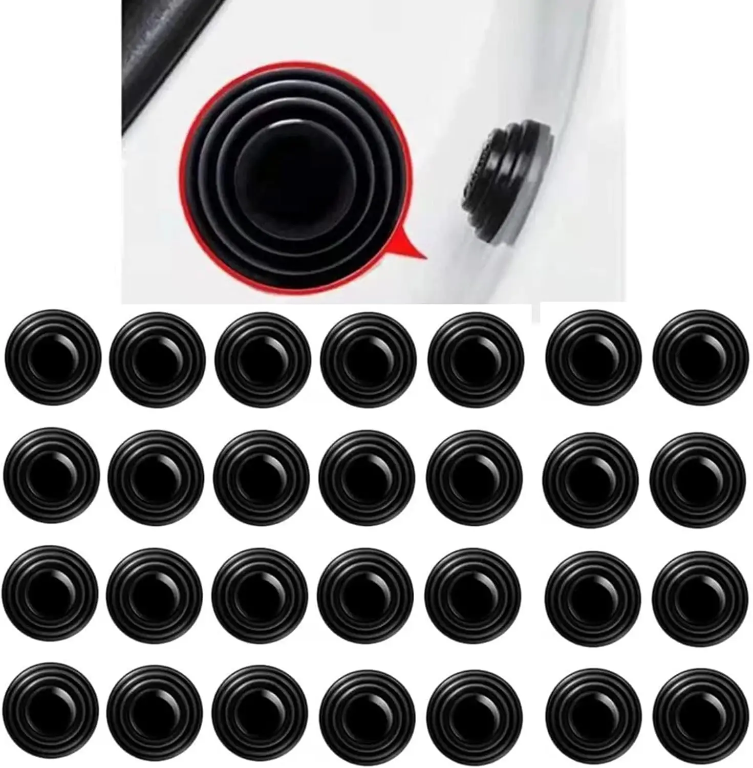 

30PCS Car Door Shock Absorber Silicone Pads Universal Anti Shock Pad Car Door Protector Stickers Anti Collision Gasket Buffer