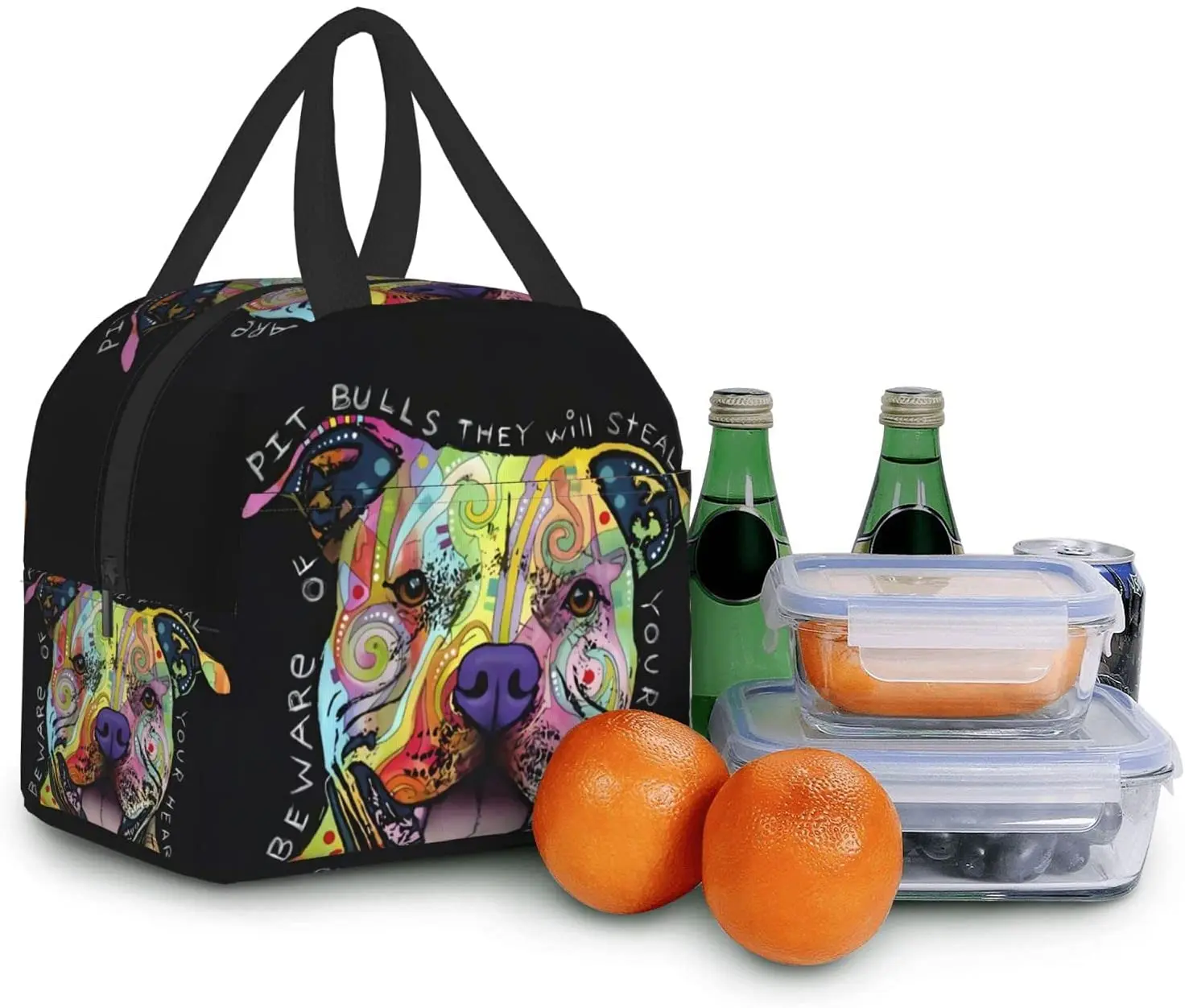 ใหม่ Pit Bulls ถุงอาหารกลางวันฉนวนแบบใช้ซ้ําได้ Cooler Tote กล่องคอนเทนเนอร์สําหรับผู้หญิงทํางานสํานักงานโรงเรียนปิกนิกชายหาดออกกําลังกาย Travel