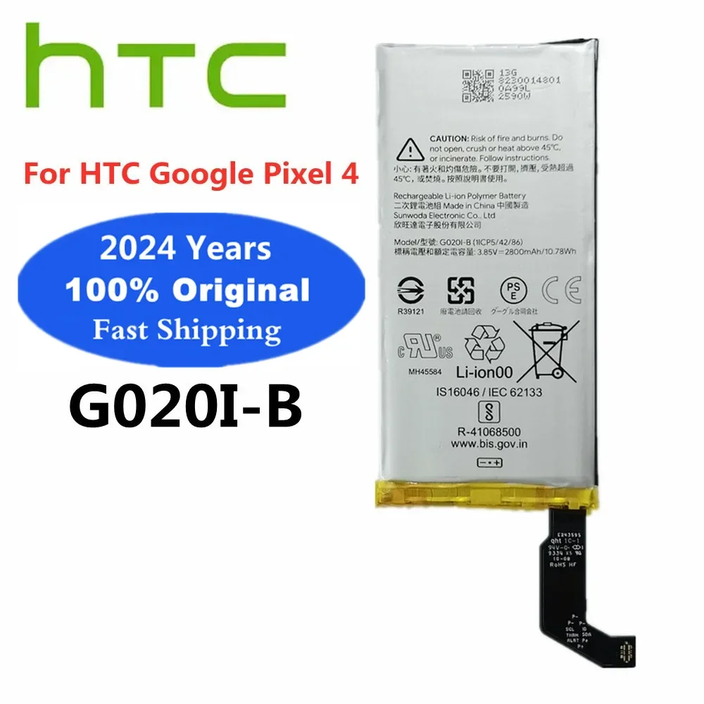 

2024 Years G020I-B Original Phone Battery G020IB 2800mAh For HTC Google Pixel4 Pixel 4 Battery Batteries Deliver Fast