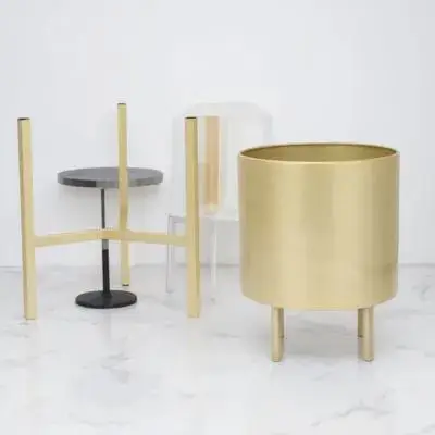 

Nordic Style Gold Plant Stand -02-A 27cm Iron Flower Pot Rack for Indoor Balcony Decoration Practical Planter Container