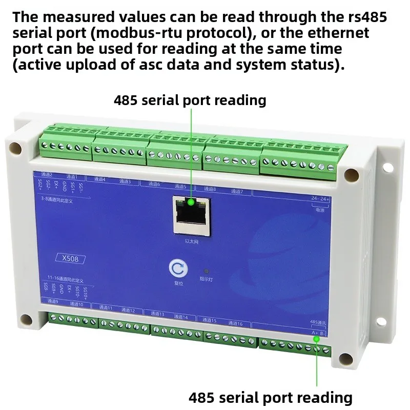 اكتساب قيمة القوة ذات 16 قناة، مستشعر قوة الوزن RS485 إشارة اتصال إيثرنت، جهاز إرسال مكبر الصوت #4