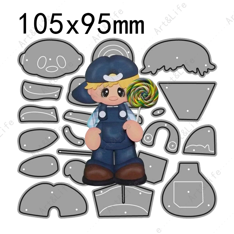 Cute Boy 2022 New Metal Cutting Dies Sports Boy Crafts Stencils for Scrapbooking Album Paper Cards Embossing Die Cut Knife Mould