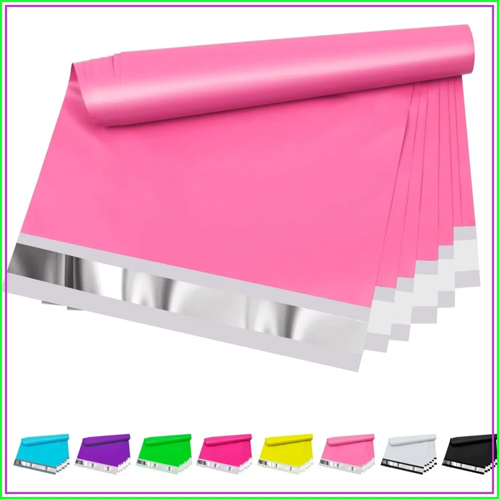 10x13 Pink Poly Mailers 25 Pcs - Waterproof, Tear-Resistant, Self-Sealing Shipping Envelopes for Small Business