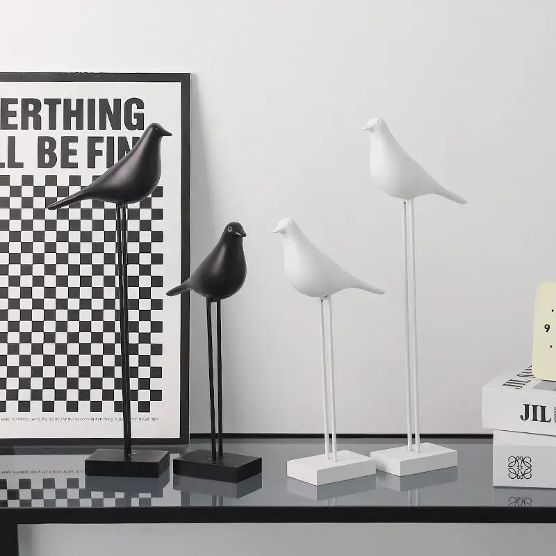 الراتنج تمثال الطيور الحرف اليدوية الديكور التلوين الاصطناعي الشمال الطيور الديكور ديكور المنزل مكتب سطح المكتب النحت #2