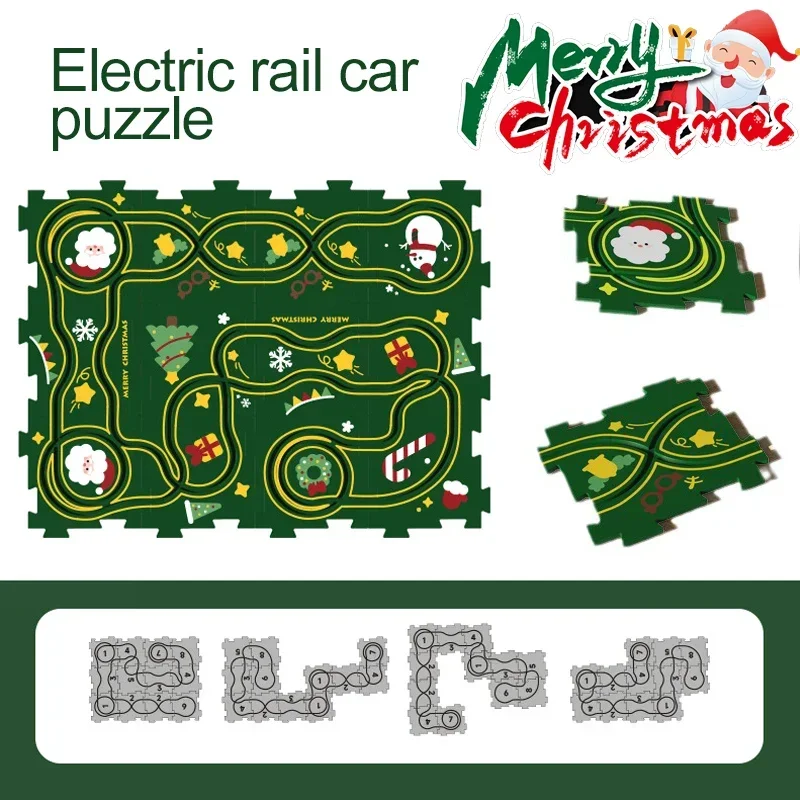 Kids Puzzle Puzzle Electric Track Car DIY 3-6 Year Old Children's Automatic  Car Track Christmas Gift Toy Set Electric Track Car