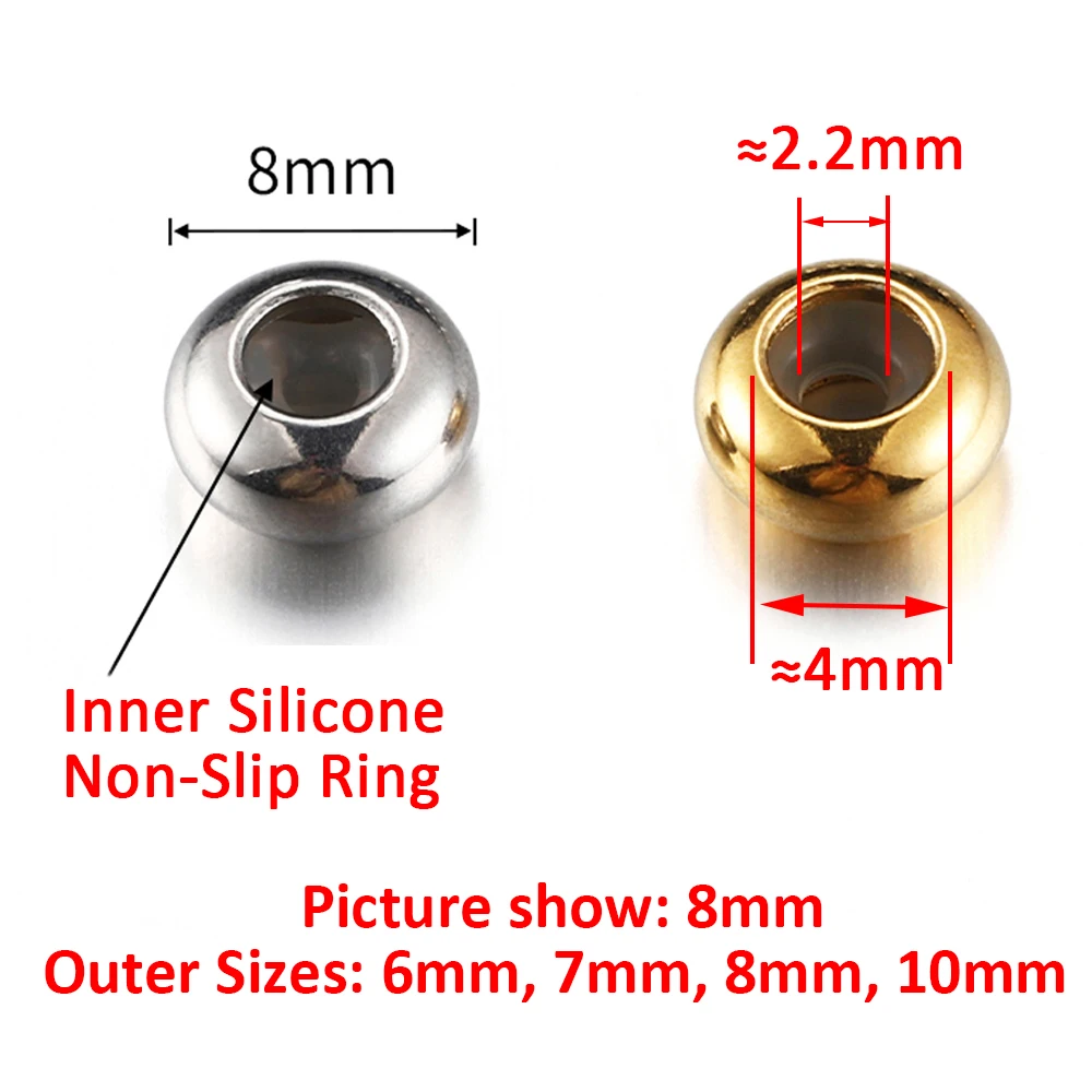 10PCS Stainless Steel Adjustment Beads for DIY Bracelets