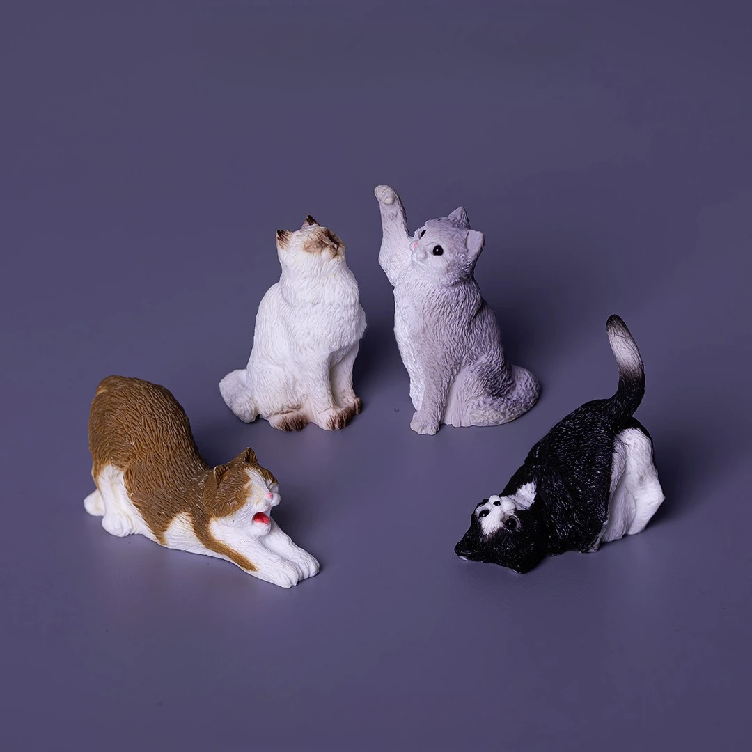 Micro landscape realistic kitten, creative resin ornament, cartoon cute kitten, office car desktop ornament
