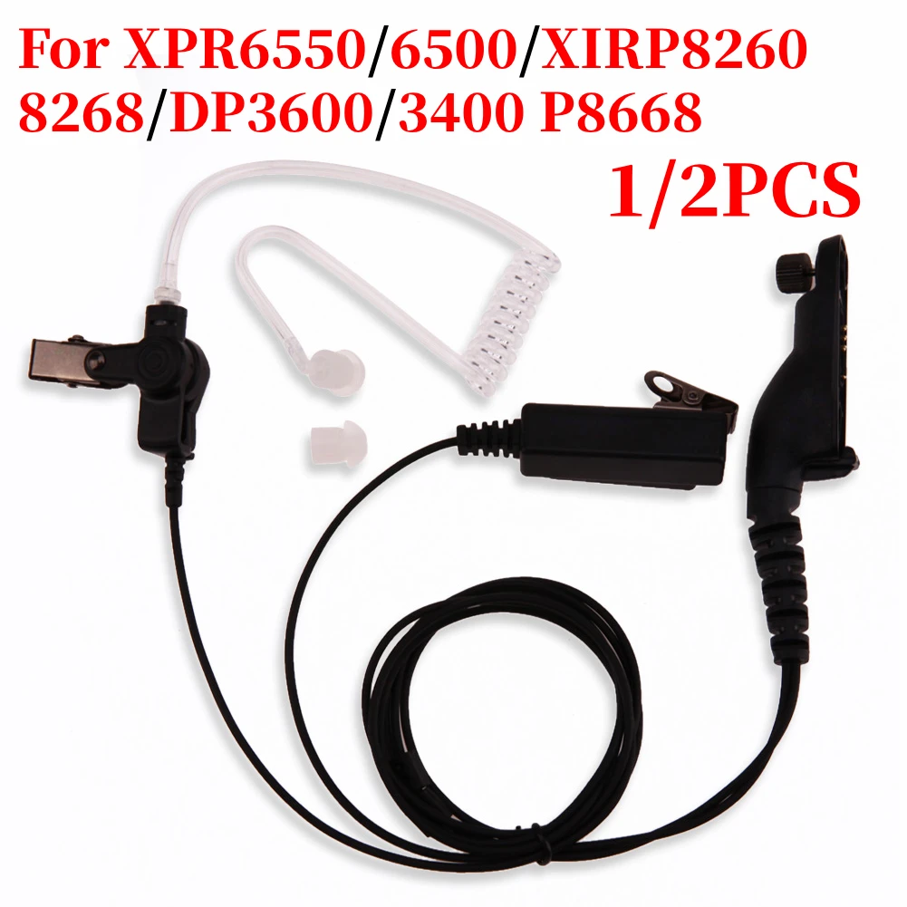 Transparent Coil Acoustic Air Tube Earplug Replacement For Radio Earpiece Headset for Motorcycle Helmet Intercom