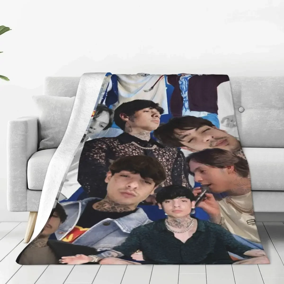 

Natanael Cano baby Blankets Sofa Cover Flannel Summer Rapper Collage Soft Throw Blanket for Sofa Office Plush Thin Quilt