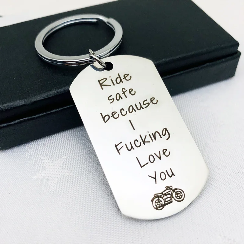 New Biker Gift Ride Safe Keychain Pendant  Motorcycle Biker Key Chain Keyring Ride Safe Because I Love You