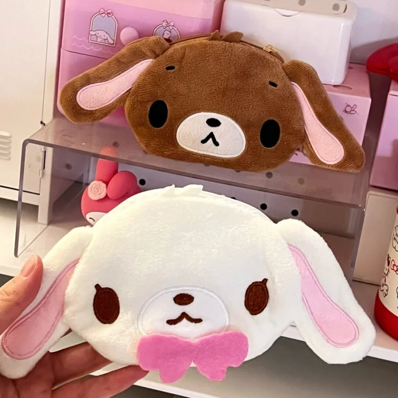 Kawaii Sugarbunnies Shirousa أفخم حقيبة كروسبودي Kurousa الأرنب رقيق أفخم محفظة نسائية للعملات المعدنية أسود أبيض الأرنب سستة حقيبة التخزين هدية