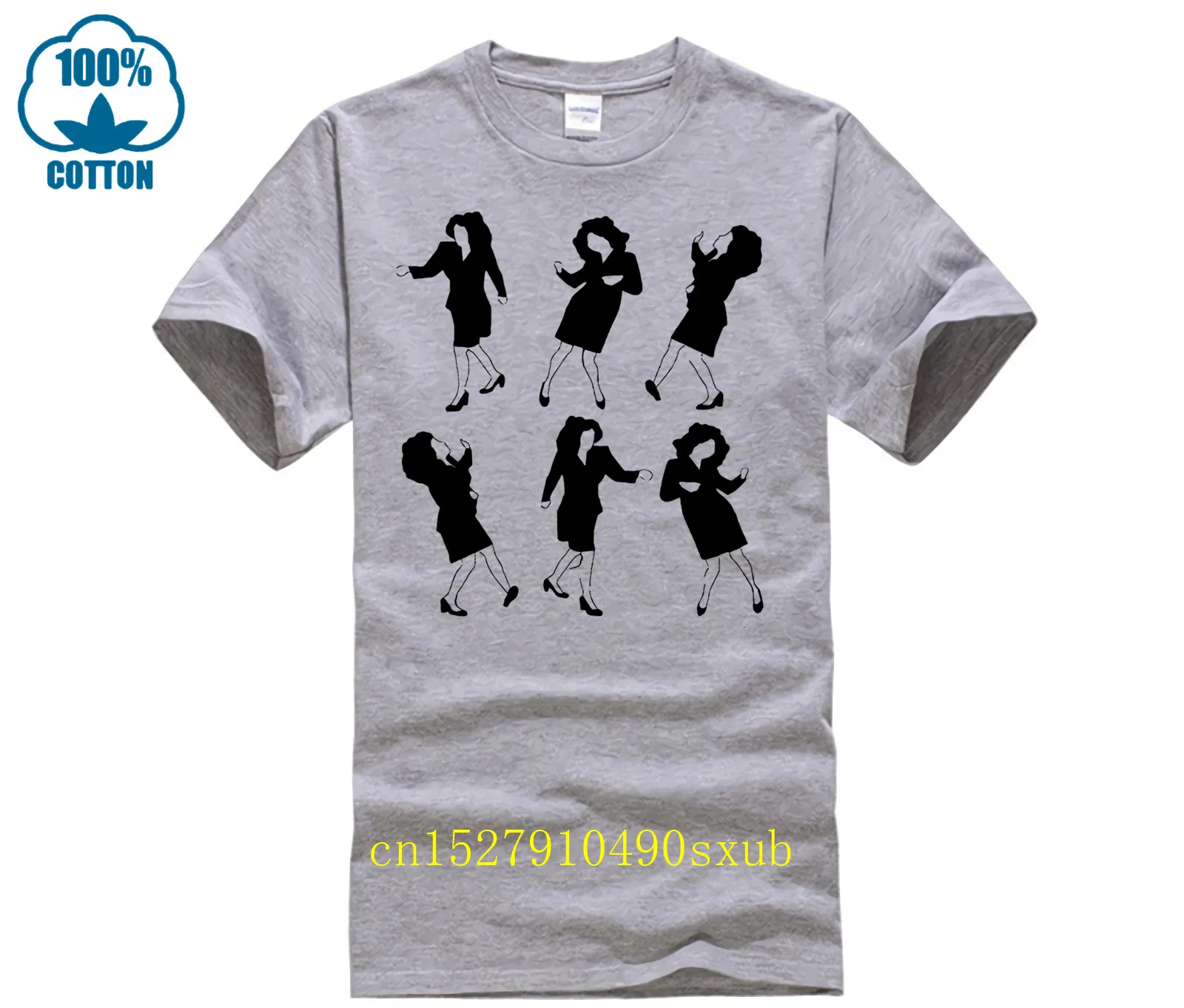 تي شيرت رجالي كاجوال مطبوع 100% قطن قميص أبيض شعبي من Elaine Dancing Seninfeld #5