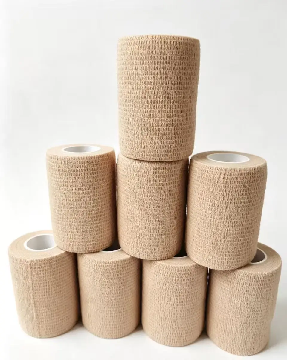 A pack of self-adhesive bandages contains eight pieces.