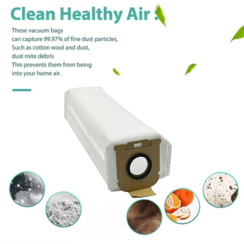 AC66 12 قطعة لمحطة Dreame Z10 جهاز آلي لتنظيف الأتربة كيس لجميع الغبار استبدال قطع الغيار غير المنسوجة كيس لجميع الغبار القمامة