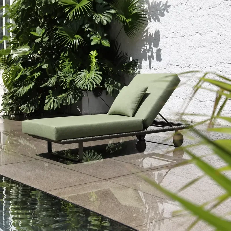 Factory Custom Aluminum Frame Outdoor Sun Lounger Resort Beach Hotel Pool Sunbed Uv Resistant
