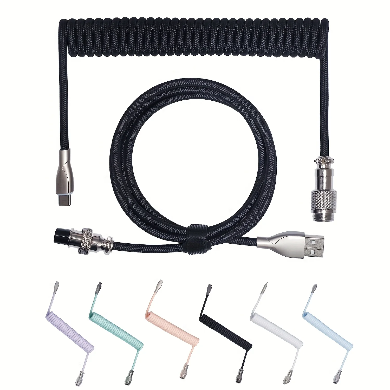 

Изготовленный на заказ оплетеный кабель USB-A — Type-C для игровой механической клавиатуры | Универсальный Type-C | Авиационная вилка | Набор для самостоятельного изготовления