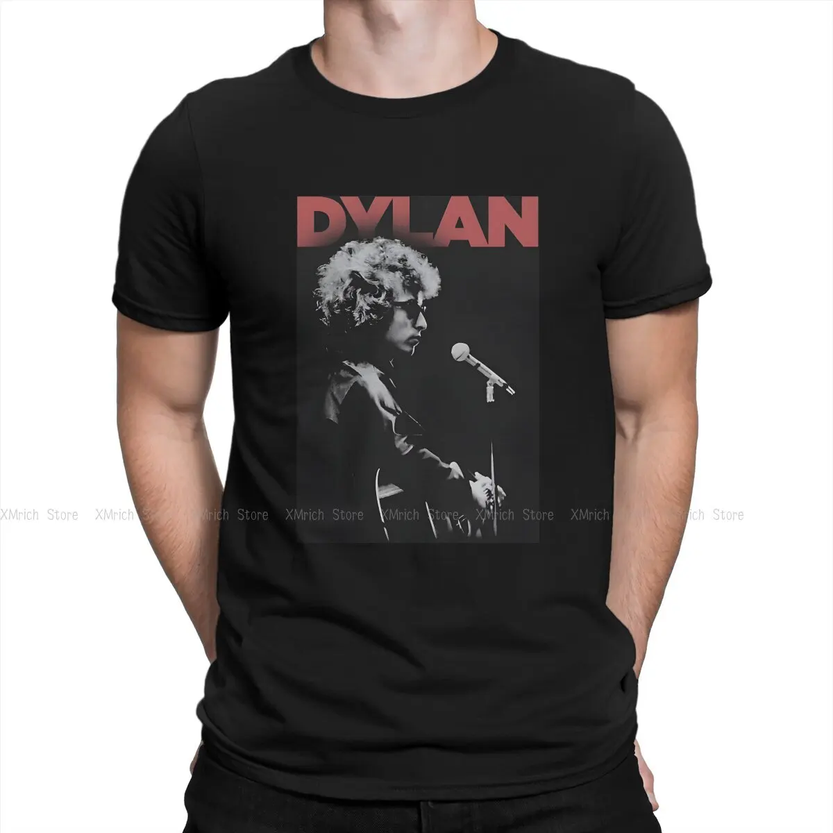 Wild Dog Bob Dylan And Classic Motorcycle Men T Shirts Bob dylan Fashion Tee Shirt Short Sleeve Crewneck T-Shirt Pure Cotton