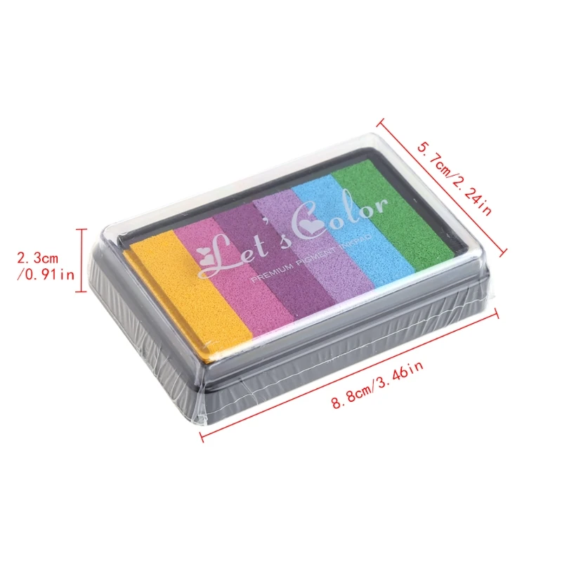 Rainbow Multicolor Pad Oil Based for Stamp Scrapbook Photo Album DIY Craft