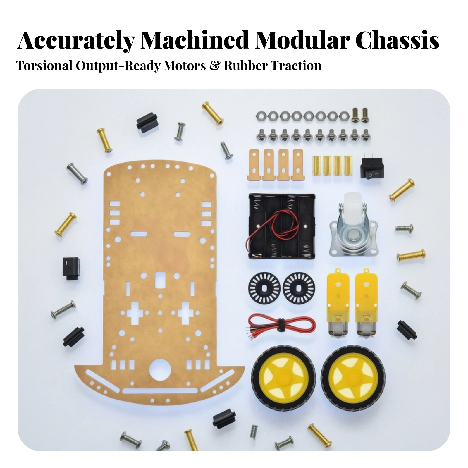 DIY Robot Car Chassis Kit STEM Robot Car Chassis Kit with Rotary Sensor Easy to Assemble Compact for Hobbyists, Coding Projects
