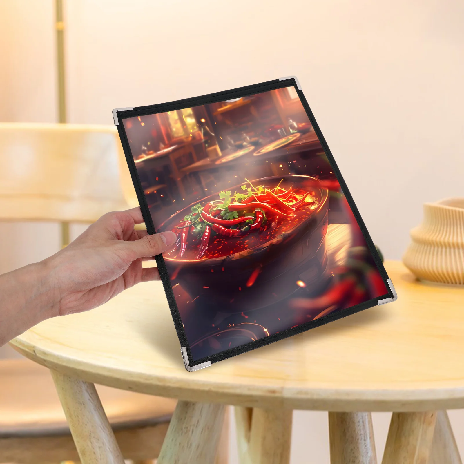 2-الجانب غطاء بولي كلوريد الفينيل شفاف لمطعم مقهى بار فندق العشاء الغذاء القائمة المنظم مجلد واضح A4 حجم أصحاب القائمة ل #2