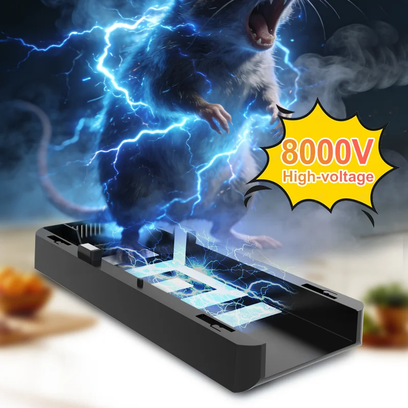 Indoor Electric Mouse Trap Mouse Cage 8000V High Voltage Rat Killer Traps Mice Pest Control for Hotel Restaurant Kitchen Bedroom
