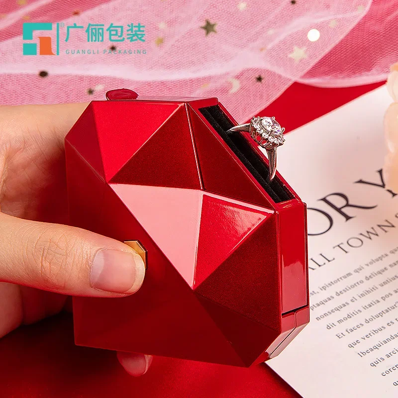 Hotselling Heart Rhombus Shape Jewelry Box for Women Romantic Ring Box Red Blue Green Mini Jewelry Display Box Wedding Gift 2024