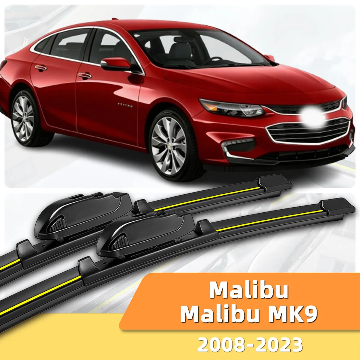 

2PCS Wiper For Car Front Windshield Suitable For Chevrolet Malibu Malibu MK9 (2008-2023) Natural Rubber Bidirectional Car Wiper