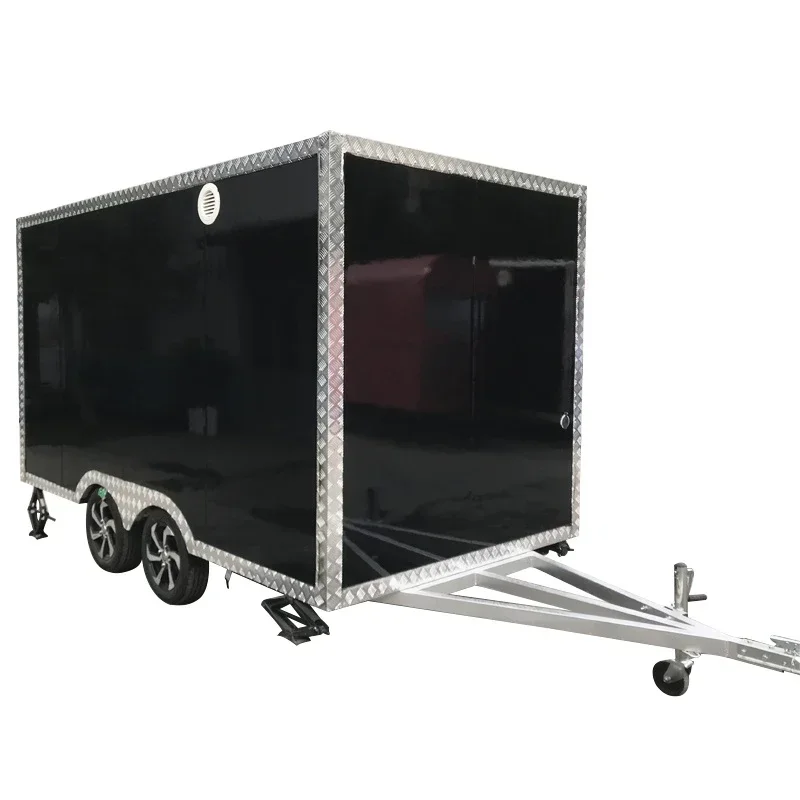Mobile Snack Food Truck BBQ Hot Dog Coffee Outdoor Street Food Cart Stainless Steel Countertop Pressure Deep Fryer Food Trailer