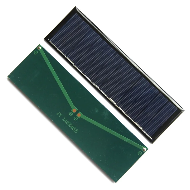 20Pcs 0.6Watt Mini Small Size Solar Cells 6V 100MA Epoxy Solar Panel 143*43.5MM Thin Slat Ploy Solar Plate for DIY LED Light Toy