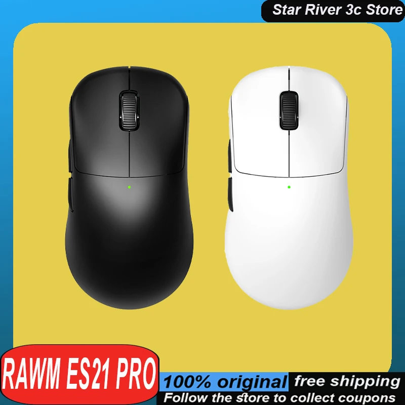 

Игровая мышь Rawm Es21 Pro, беспроводная, 8k, с низкой задержкой, Paw3950, долгий срок службы батареи, эргономичная, легкая, настраиваемая игровая мышь